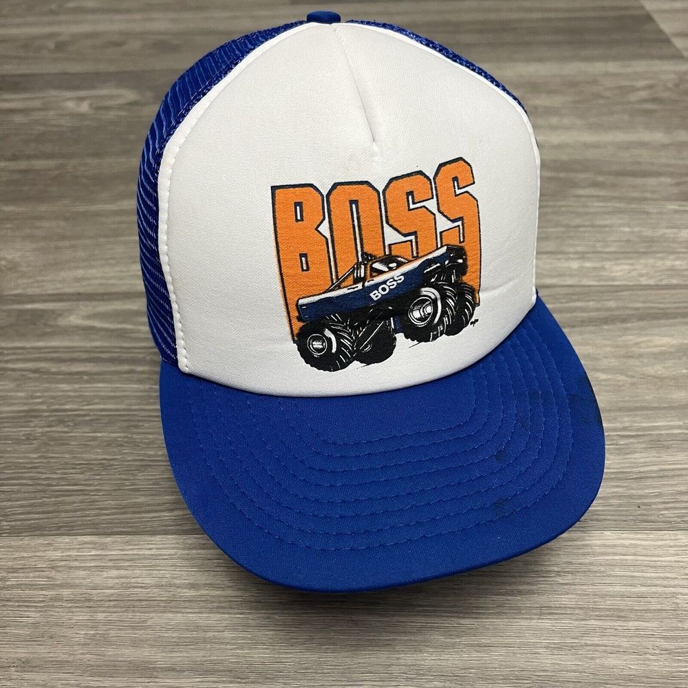 True Vintage 80s Boss Monster Truck Snapback Hat Chevy K10 Am/Pm Rare Trucker